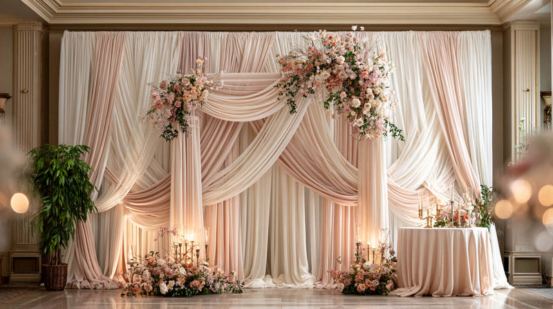 Event Backdrop Ideas Soft Draped for Romantic Moment