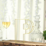 8" Tall | Gold Wedding Centerpiece | Freestanding 3D Decorative Wire Letter | P