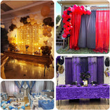 2 Pack Pink Sequin Event Curtain Drapes with Rod Pockets, Seamless Backdrop