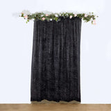 8ft Black Metallic Fringe Shag Photo Backdrop Drapery Panel, Shimmery Tinsel Polyester Divider