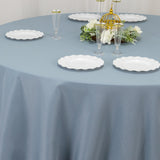 132 Dusty Blue Seamless Premium Polyester Round Tablecloth - 220GSM for 6 Foot