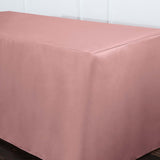 6FT Dusty Rose Fitted Polyester Rectangular Table Cover