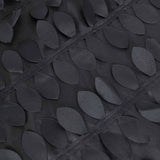 120inch Black Leaf Petal Taffeta Round Tablecloth#whtbkgd