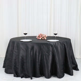 132inch Black Accordion Crinkle Taffeta Seamless Round Tablecloth