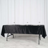 60"x102" Black Premium Velvet Rectangle Tablecloth, Reusable Linen