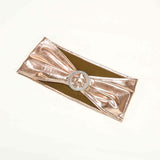 5 pack Metallic Spandex Chair Sashes With Attached Round Diamond Buckles - Rose Gold | Blush