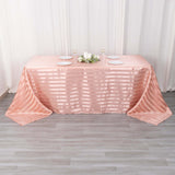 90x132inch Dusty Rose Satin Stripe Seamless Rectangular Tablecloth