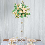 32inch Gold / Clear Acrylic Crystal Flower Bowl Pedestal Stand