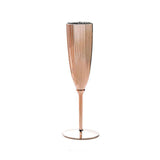 6 Pack | Blush/Rose Gold 5oz Plastic Champagne Flutes Disposable Glasses For Champagne