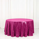 120" Fuchsia Premium Sequin Round Tablecloth