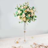 24inch Gold / Clear Acrylic Crystal Flower Bowl Pedestal Stand