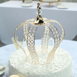 16inch Metallic Gold Crystal-Bead Royal Crown Cake Topper, Centerpiece