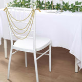 16inch Gold Faux Pearl Beaded Chiavari Chair Back Garland Sash