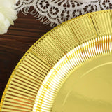 25 Pack | Gold Sunray 8inch Dessert Appetizer Paper Plates, Disposable Party Plates