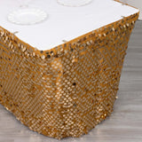 21ft Gold Premium Big Payette Sequin Dual Layered Satin Table Skirt