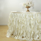 17FT Ivory Curly Willow Taffeta Table Skirt