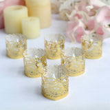 20 Pack | Gold Foil Paper Floral Lace Candle Holder Wraps, Votive Tealight Decorative Wraps