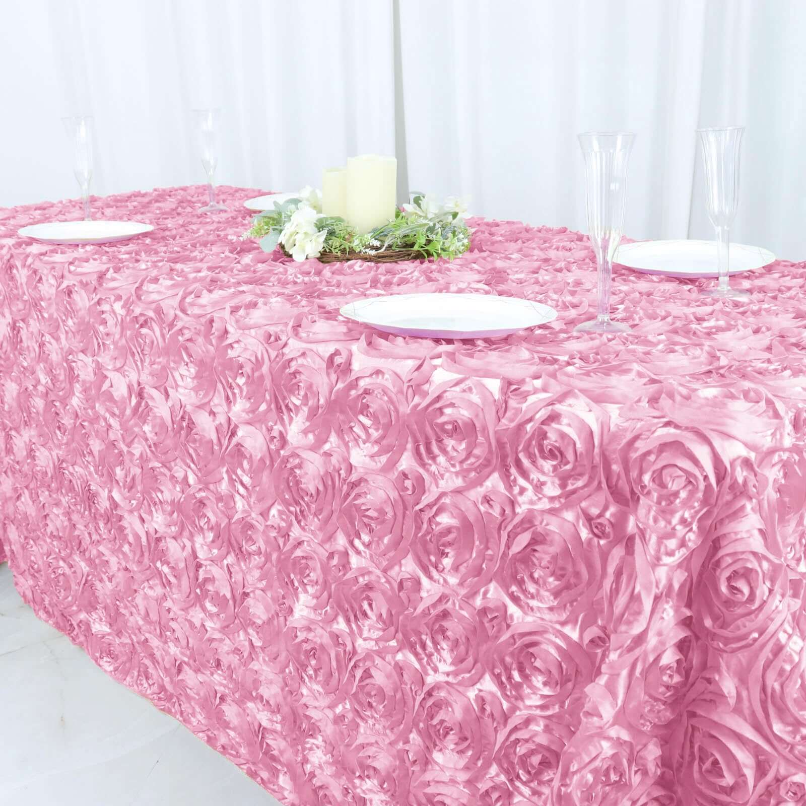 Tablecloths Factory Satin Rosette Tablecloth - Thumbnail 4