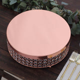 13inch Rose Gold Crystal Beaded Metal Cake Stand Pedestal, Cupcake Display, Dessert Riser