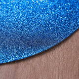 6 Pack | Royal Blue Sparkle Placemats, Non Slip Decorative Round Glitter Table Mat