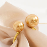 10 Pack Gold Pearl Metal Napkin Holders Dining Table Decor, Elegant Round Wedding Napkin Rings