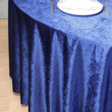 120inch Royal Blue Seamless Premium Velvet Round Tablecloth, Reusable Linen