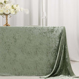 Sage Green Seamless Premium Crushed Velvet Rectangle Tablecloth - 90x156inch