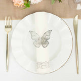 12 Pack | Metallic Gold Foil Laser Cut Butterfly Paper Napkin Rings, Chair Sash Bows