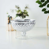 8inch Silver Mercury Glass Compote Vase, Pedestal Bowl Centerpiece