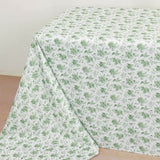 Dusty Sage Green Polyester Rectangular Tablecloth in French Toile Pattern