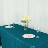 90x132Inch Teal Accordion Crinkle Taffeta Rectangular Tablecloth