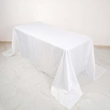 Taffeta 90"x132" Rectangle Tablecloth White - Seamless Accordion Crinkle Design for Sophisticated Gatherings