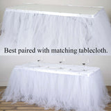 21FT White 4 Layer Tulle Tutu Pleated Table Skirts