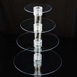 4-Tier Clear Round Acrylic Cupcake Tower Stand, Heavy Duty Cake Stand Dessert Display