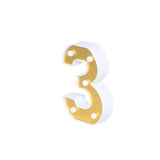 6" Gold 3D Marquee Numbers | Warm White 5 LED Light Up Numbers | 3