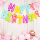 13Inch Ready-To-Use Colorful "Happy Birthday" Mylar Foil Balloon Banner