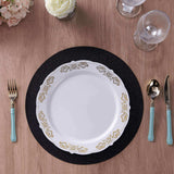 6 Pack | Black Sparkle Placemats, Non Slip Decorative Round Glitter Table Mat