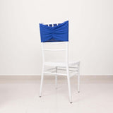 5 Pack Royal Blue Wide Ruffled Fitted Spandex Chair Sash Band