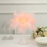 15inch LED Blush Rose Gold Feather Table Lamp Wedding Centerpiece