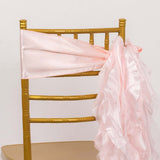 5 Pack Blush Rose Gold Curly Willow Chiffon Satin Chair Sashes