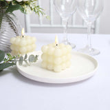 2 Pack | 2inch Ivory Flameless Flickering LED Bubble Candles