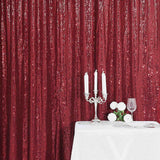 8ftx8ft Burgundy Sequin Event Background Drape, Photo Backdrop Curtain Panel