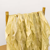 5 Pack Champagne Curly Willow Chiffon Satin Chair Sashes