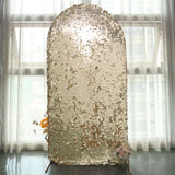 7ft Sparkly Champagne Double Sided Big Payette Sequin Chiara Backdrop Stand Cover For Fitted Round