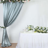 8ftx10ft Dusty Blue Satin Formal Event Backdrop Drape, Window Curtain Panel