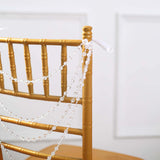 16inch Clear Faux Pearl Beaded Chiavari Chair Back Garland Sash