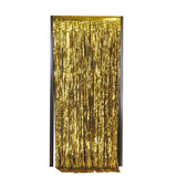 8ft Gold Metallic Tinsel Foil Fringe Doorway Curtain Party Backdrop