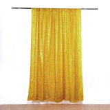 8ft Gold Metallic Fringe Shag Photo Backdrop Drapery Panel, Shimmery Tinsel Polyester Divider