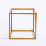 2 Pack | 8inch Square Gold Metal Frame Wedding Flower Stands, Geometric Centerpieces#whtbkgd