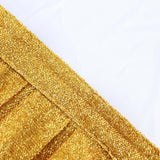 17ft Gold Metallic Shimmer Tinsel Spandex Pleated Table Skirt with Top Velcro Strip